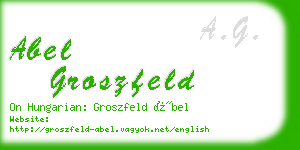 abel groszfeld business card